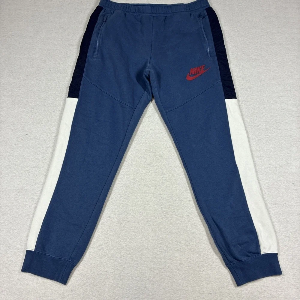 Nike Sportswear Hybrid Fleece Joggers Men's Large Blue Red DO7232-410 Streetwear